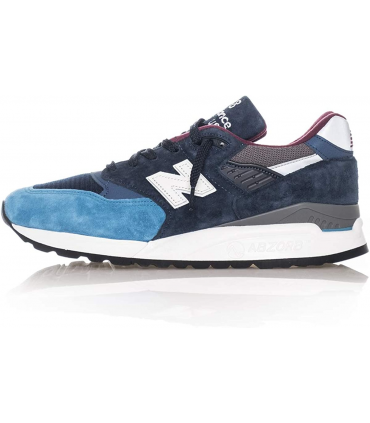 New Balance Fabriqué aux États-Unis. Baskets en Daim Grises pour Dames Bleues 998