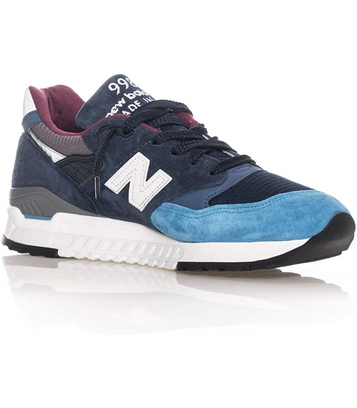 New Balance Fabriqué aux États-Unis. Baskets en Daim Grises pour Dames Bleues 998