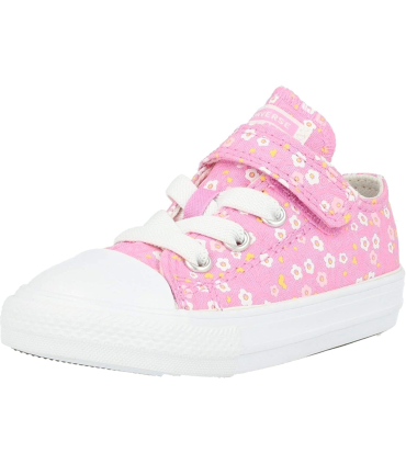 Converse Chuck Taylor All Star 1V Ox Ditsy Floral Rose/Blanc (Peony Pink/White) Toile Bambin Formateurs Chaussures