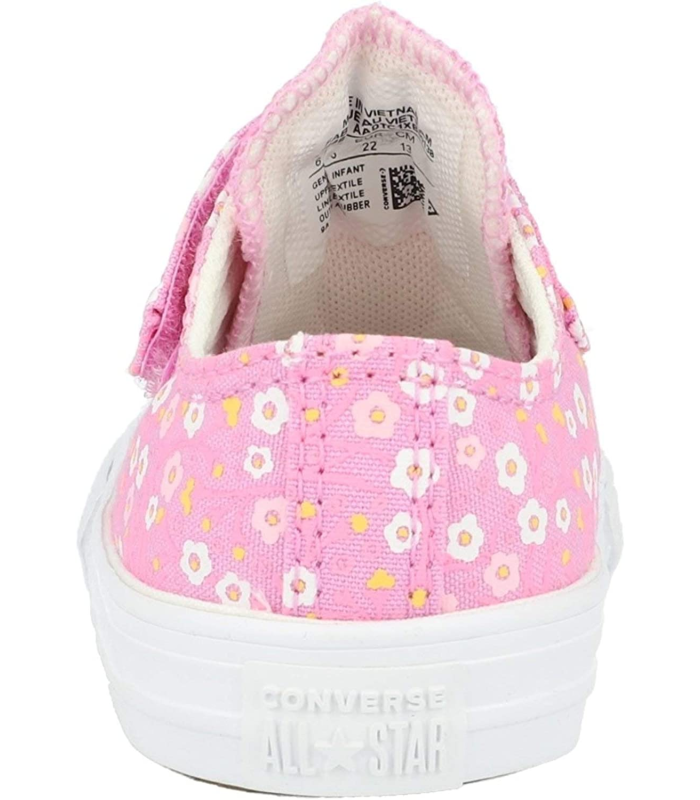 Converse Chuck Taylor All Star 1V Ox Ditsy Floral Rose/Blanc (Peony Pink/White) Toile Bambin Formateurs Chaussures