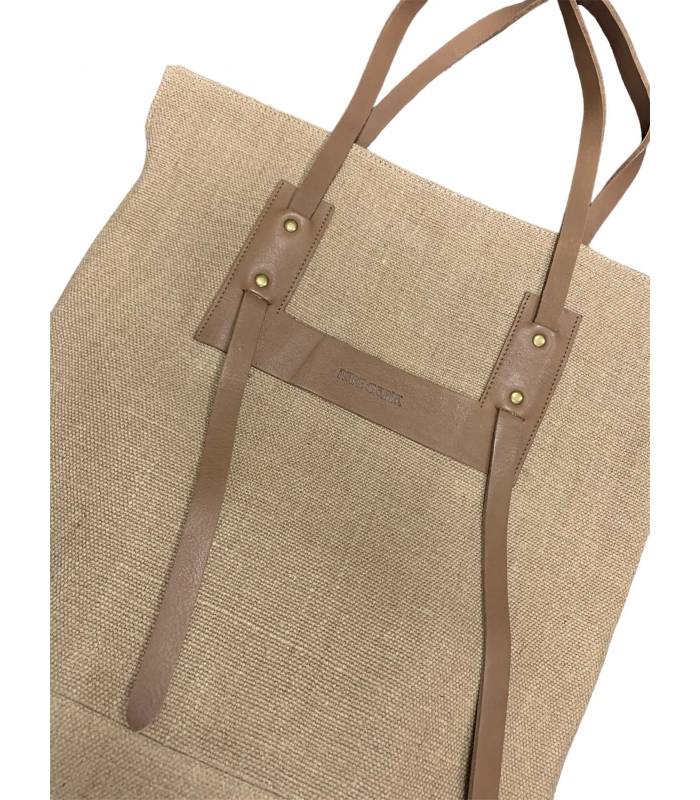Pare Gabia Cabas en Toile de Jute et Cuir