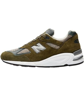 NEW BALANCE UOMO M990 MADE IN USA DSU2 SNEAKERS VERDE MILITARE CAMOSCIO-TESSUTO FALL-WINTER 2016