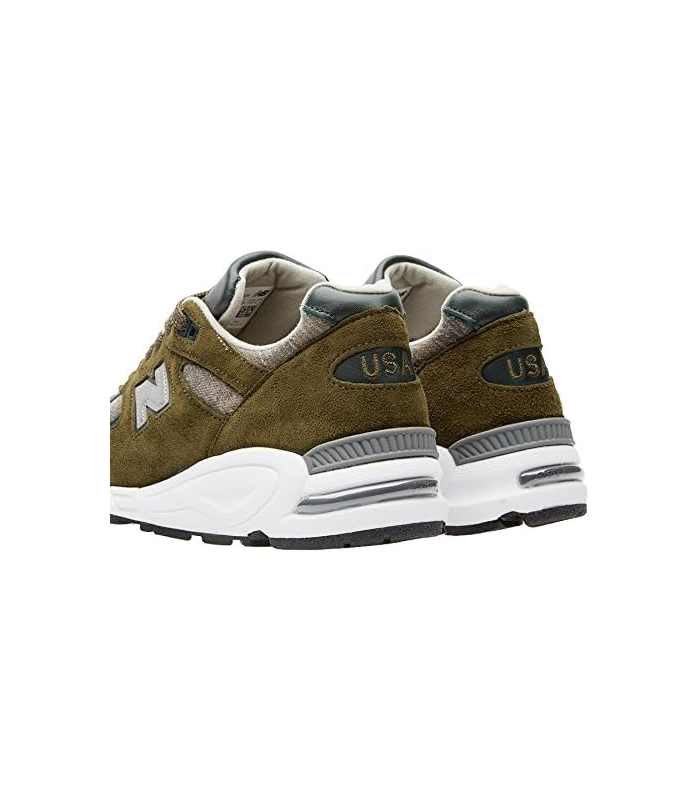 NEW BALANCE UOMO M990 MADE IN USA DSU2 SNEAKERS VERDE MILITARE CAMOSCIO-TESSUTO FALL-WINTER 2016