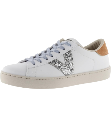Victoria 1126194-WOMEN Basket Basse Berlin Effet Cuir & Logo PAILLETÉ Basket Basse Femme