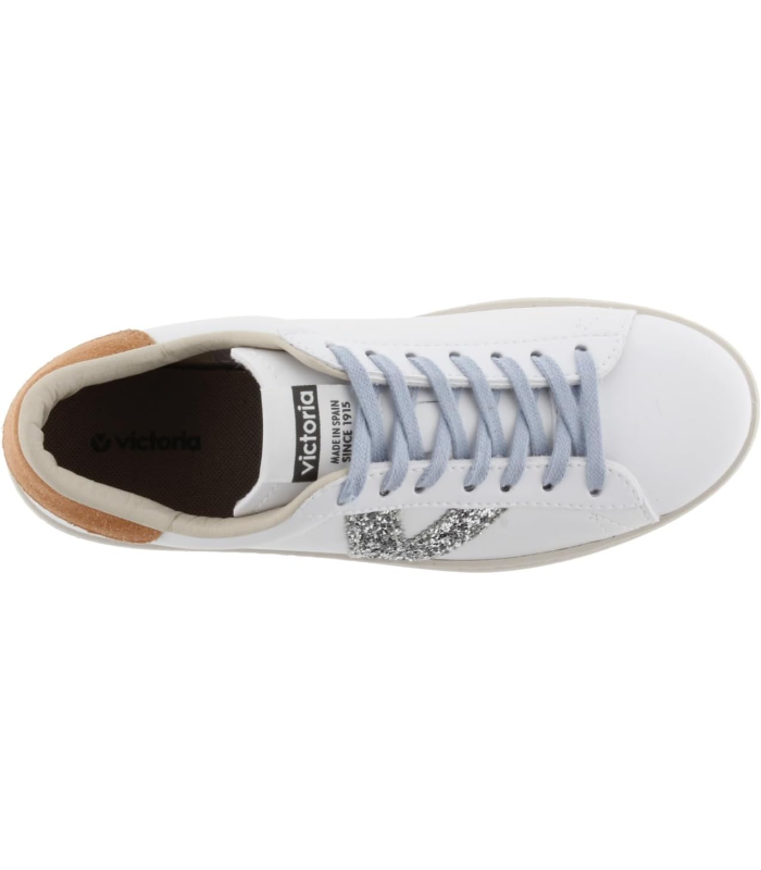 Victoria 1126194-WOMEN Basket Basse Berlin Effet Cuir & Logo PAILLETÉ Basket Basse Femme