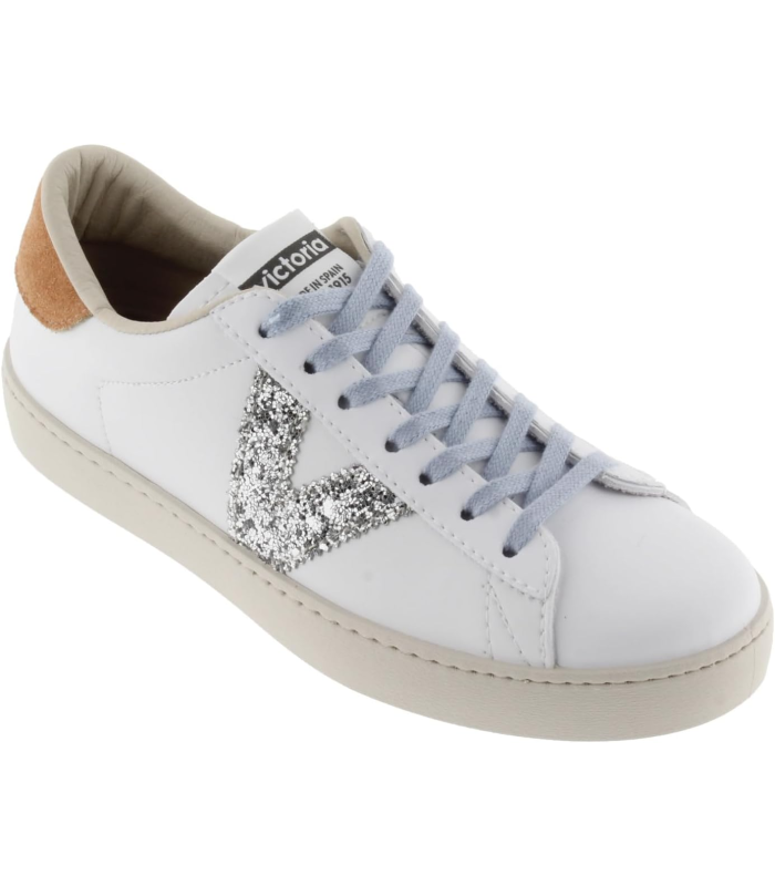 Victoria 1126194-WOMEN Basket Basse Berlin Effet Cuir & Logo PAILLETÉ Basket Basse Femme