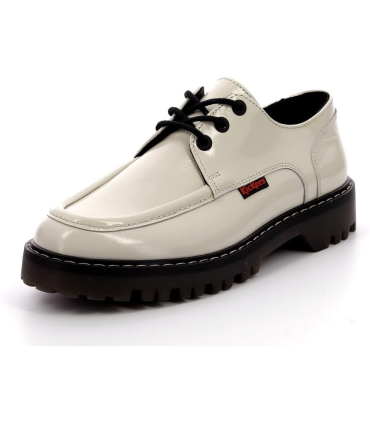 Kickers Decklow, Derbies Femme, Blanc Casse