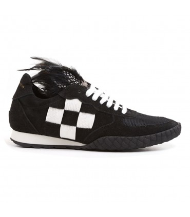 Stephane Kélian - Sneakers Cuir Feathers noir/blanc