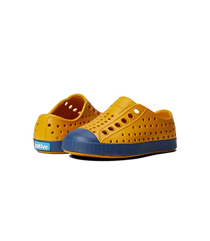 Native Shoes Boy's Jefferson Slip-on Sneakers (Toddler/Little Kid) Wheat Yellow/Frontier Blue 5 Toddler M