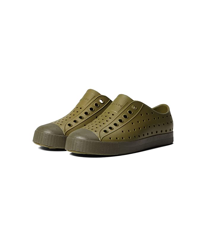 Native Shoes Kids Unisex Jefferson Bloom (Little Kid/Big Kid) Rookie Green/Tuff Green/Jiffy Speckles 1 Little Kid M