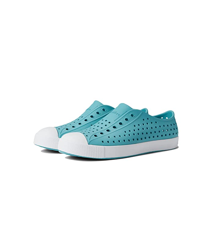 Native Shoes Kids Unisex Jefferson Slip-on Sneakers (Little Kid/Big Kid) Berta Blue/Shell White 1 Little Kid M