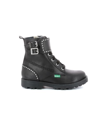 Kickers Groorock, Bottillons Fille, Noir, 28
