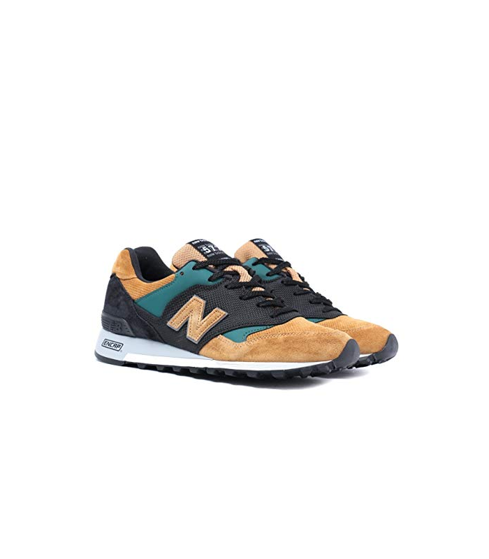 New Balance Made in England M577 Baskets en Cuir Marron Clair