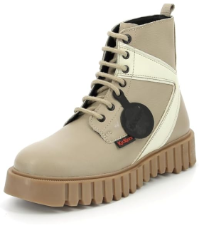 Kickers Fabulous, Boots Femme, Beige - Livraison Gratuite
