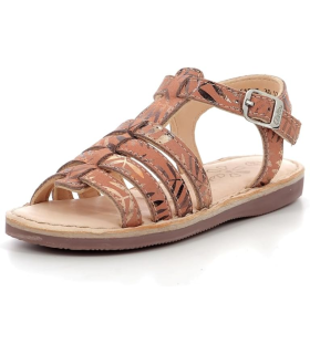 Aster Drolote, Sandales Fille, Orange Clair Fantaisie - Livraison Grat