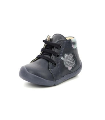 Kickers Waouk, Bottillons Fille, Marine Metallise, 24