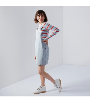 Kickers Pinafore Dress, Robe Femme, Bleu Clair, S