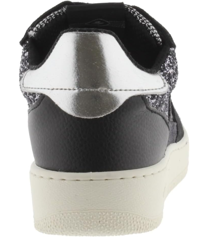 Victoria Basket Basse Madrid Paillettes & Pièces en Croûte De Cuir & Arrière Métallisée 1258261 pour Femme