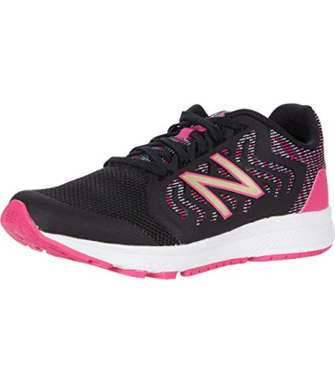 New Balance Girls' 519v2 Running Shoe, Black/Bali Blue/EXHUBERANT Pink, 5 M US Big Kid