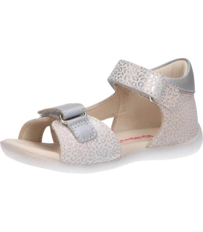 Kickers Sandales pour Fille et Garçon 696354-10 BINSIA-2 32 Blanc Leopard Taille 22 EU