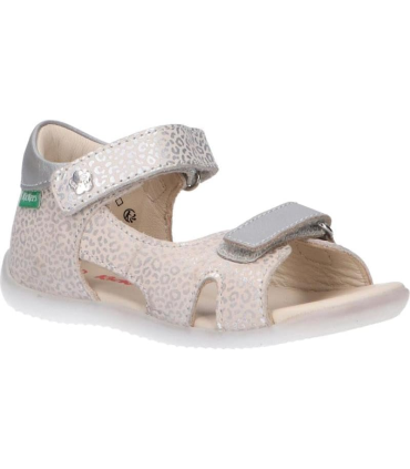 Kickers Sandales pour Fille et Garçon 696354-10 BINSIA-2 32 Blanc Leopard Taille 22 EU