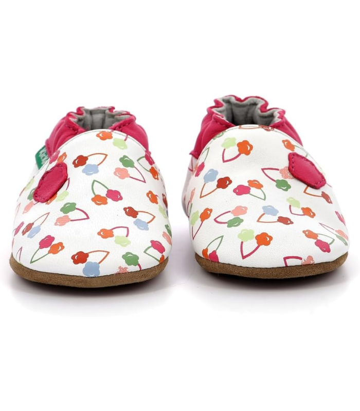 Kickbaby, Chaussons Fille, Blanc Cerise