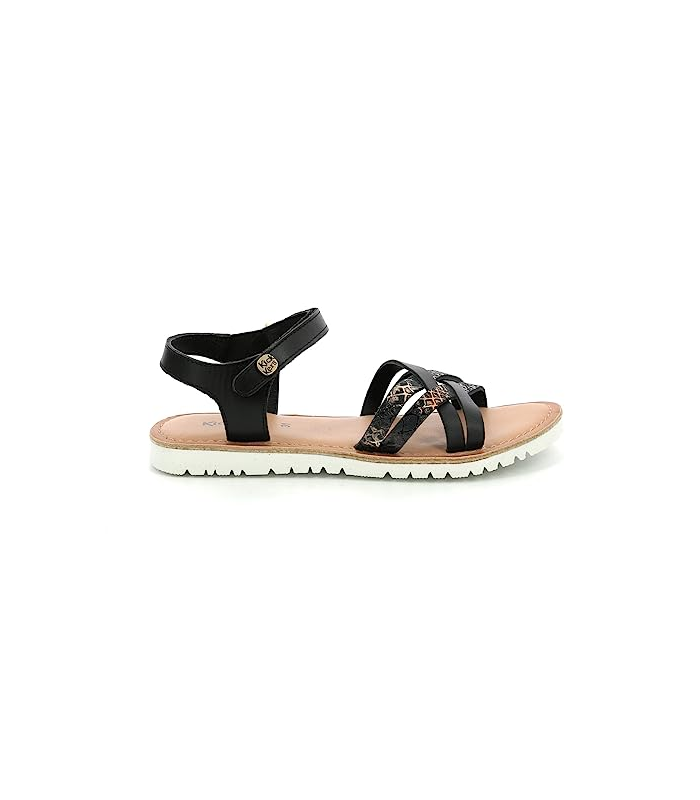 Betternew, Sandales Fille, Noir Reptile, 24