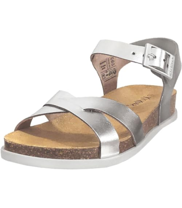 Kickers, Alberta 962371-50, Femme Sandale Argent métallisé - 36 EU