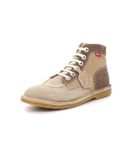 Kickers KICKLEGEND Baskets Mode Femme Beige 36 - Livraison Gratuite