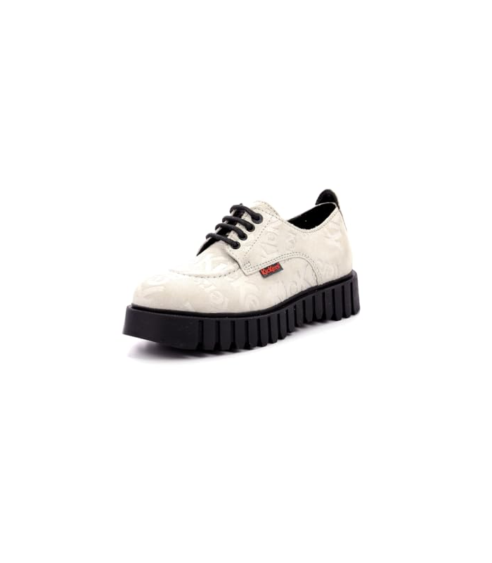 Kickers Famous, Derbies Femme, Blanc