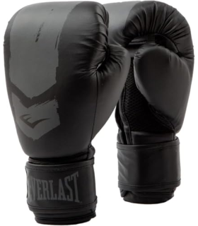 Everlast Prospect 2 Training Gloves Black/Grey 6oz - Enhanced Wrist Wrap for Support - Hook and Loop Closure for Wrist Stability