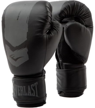 Everlast Prospect 2 Training Gloves Black/Grey 6oz - Enhanced Wrist Wrap for Support - Hook and Loop Closure for Wrist Stability
