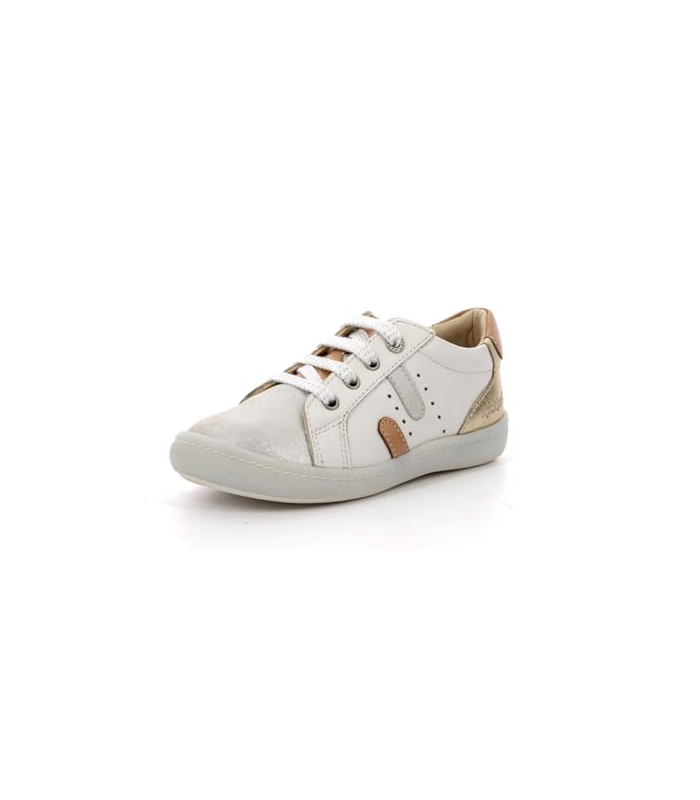 Kickpom, Sneakers Basses Fille, Blanc Argent, 34