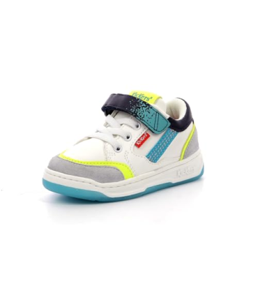 Kouic, Sneakers Basses Garçon, Blanc Gris Fluo, 24