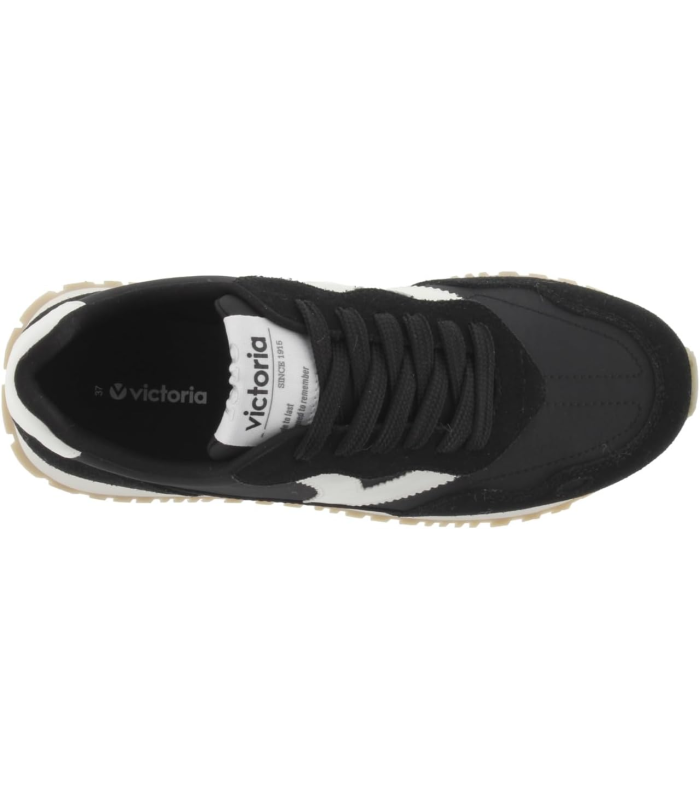 Victoria Basket Basse Viento Nylon & Pièces Colorées & en Croûte De Cuir en Contraste & Semelle Crantée 1157107 pour Femme