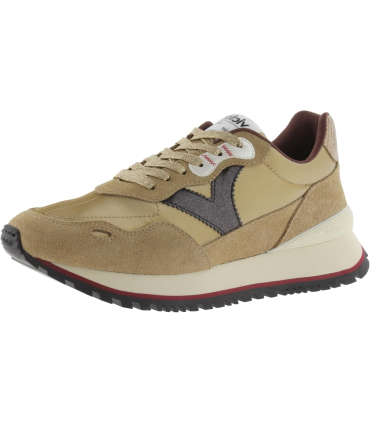 Victoria Basket Basse Viento Nylon Métallisé & Pièces en Croûte De Cuir Assorties & Semelle Crantée 1157115 pour Femme