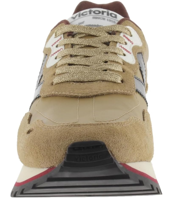 Victoria Basket Basse Viento Nylon Métallisé & Pièces en Croûte De Cuir Assorties & Semelle Crantée 1157115 pour Femme