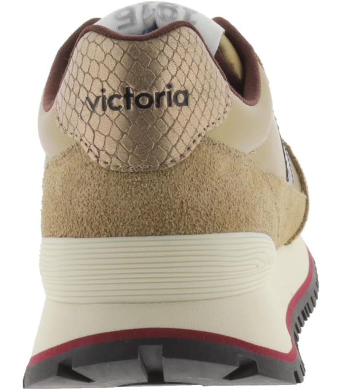 Victoria Basket Basse Viento Nylon Métallisé & Pièces en Croûte De Cuir Assorties & Semelle Crantée 1157115 pour Femme