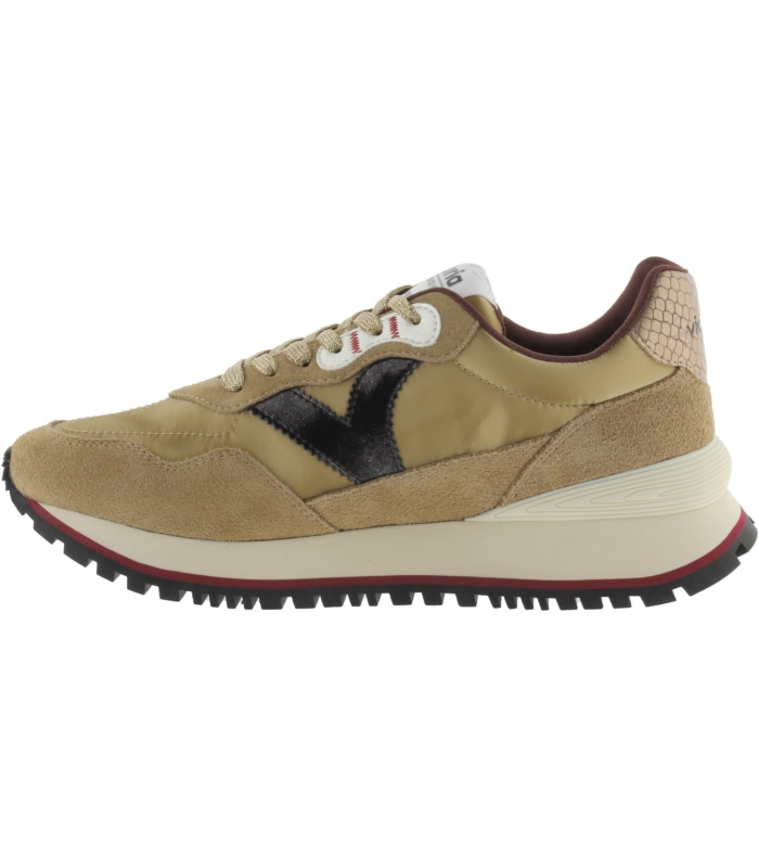 Victoria Basket Basse Viento Nylon Métallisé & Pièces en Croûte De Cuir Assorties & Semelle Crantée 1157115 pour Femme