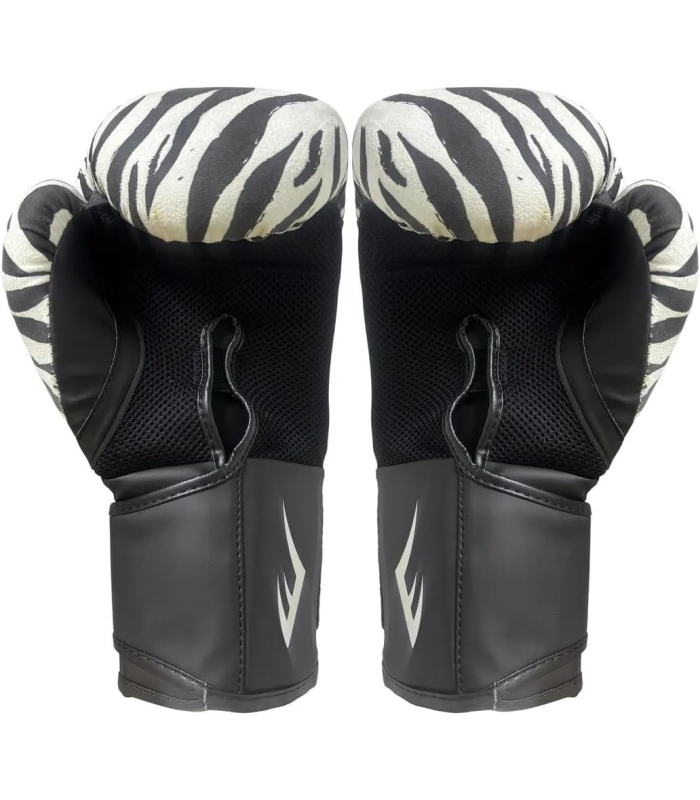Everlast Gants de Boxe Spark Unisexe Adultes, Motif Zèbre, Noir et Blanc 12OZ