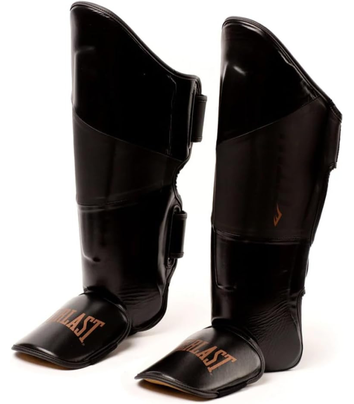 Everlast Protection Tibias Titan Pro, Noir, Protection pour Arts Martiaux et Sports de Combat, Équipement d'Entraînement