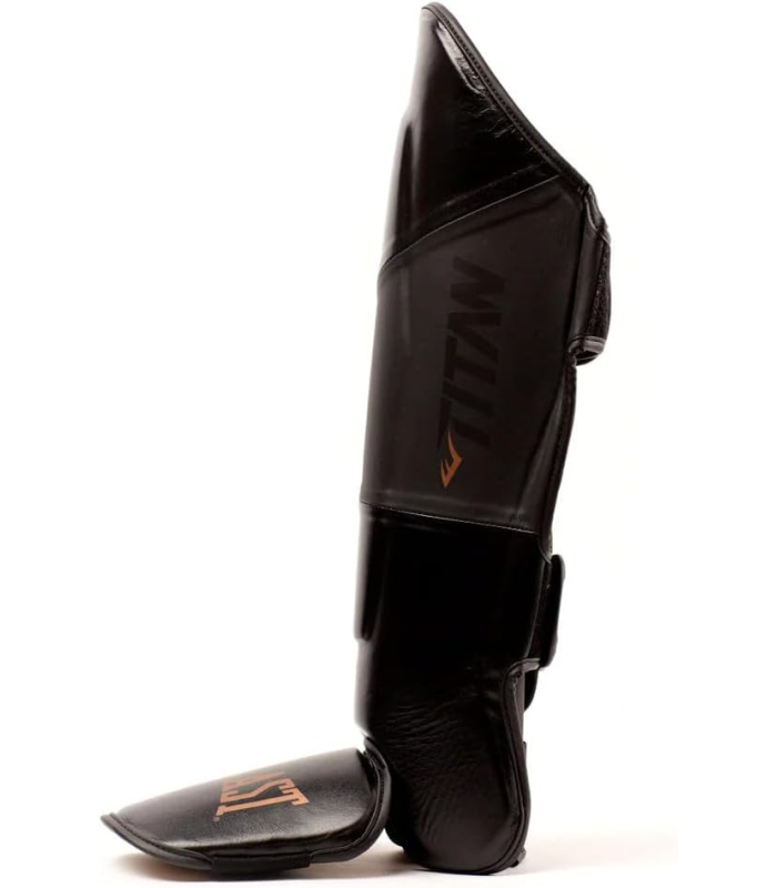 Everlast Protection Tibias Titan Pro, Noir, Protection pour Arts Martiaux et Sports de Combat, Équipement d'Entraînement