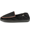 DIM Chaussons Femme en Velours Côtelé Noir avec Bordure Rose, Confortables à Enfiler, Pour Intérieur