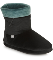 DIM Chaussons Femme D COURJEM Noir/Vert, Confortables à Enfiler, Pour Intérieur