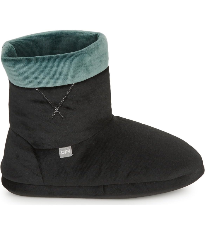 DIM Chaussons Femme D COURJEM Noir/Vert, Confortables à Enfiler, Pour Intérieur