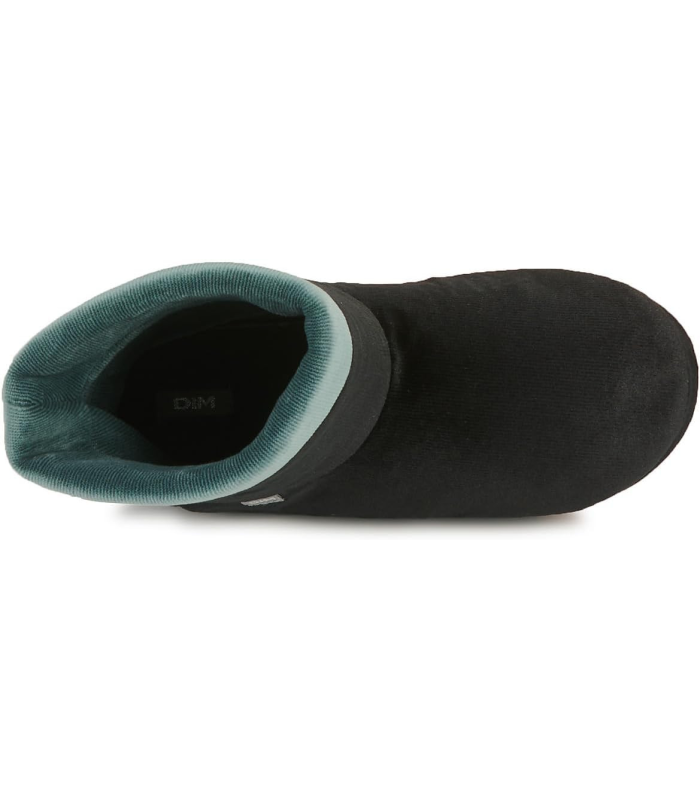 DIM Chaussons Femme D COURJEM Noir/Vert, Confortables à Enfiler, Pour Intérieur