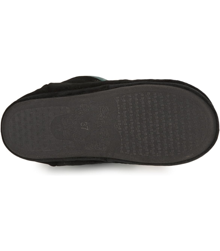 DIM Chaussons Femme D COURJEM Noir/Vert, Confortables à Enfiler, Pour Intérieur