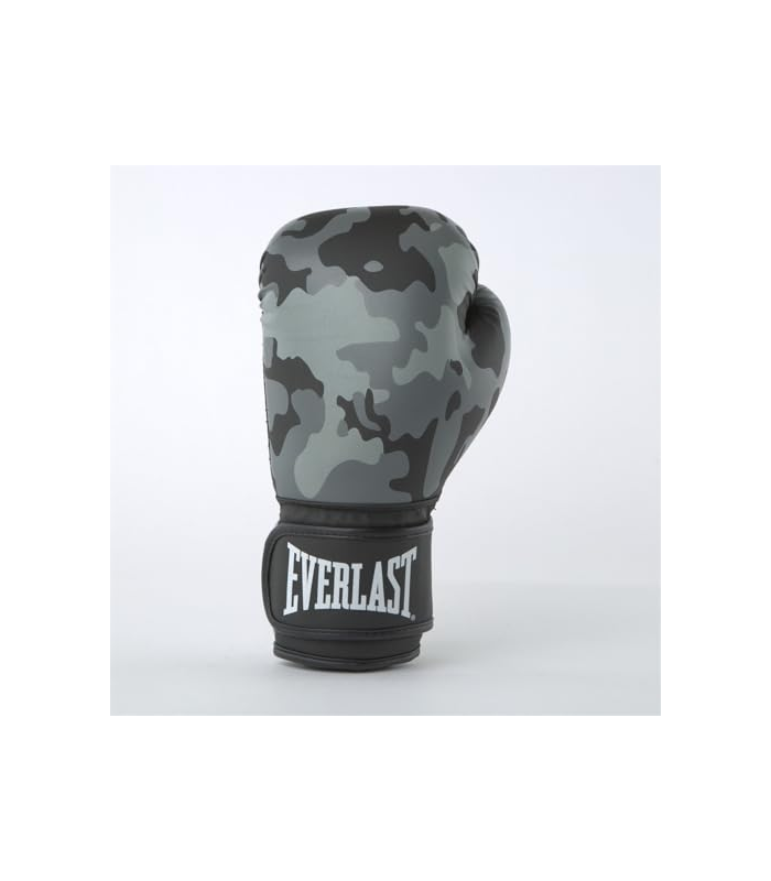 Everlast Unisexe – Gants de Boxe Spark Glove pour Adulte, Gants d'entraînement, Gris Camouflage, 14 oz