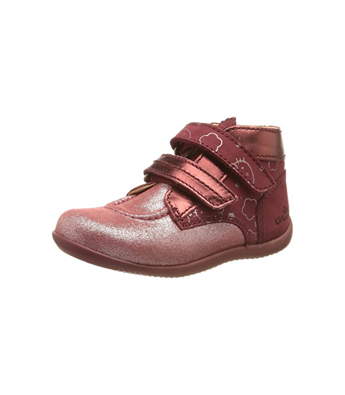 Kickers Bonkro, Bottillons Fille, Bordeaux, 19