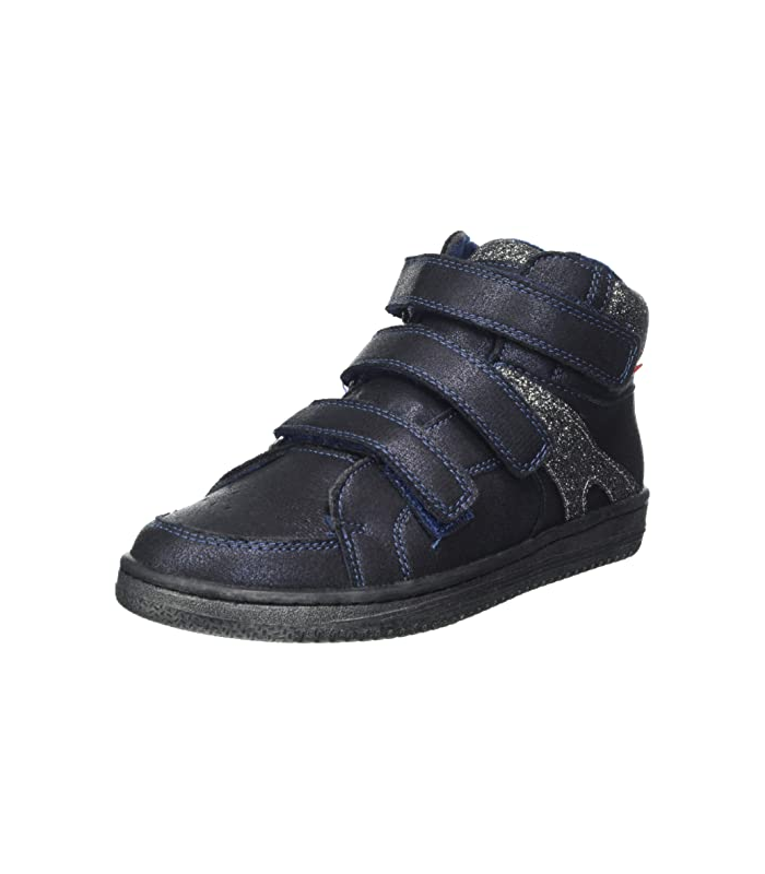 Lohan, Sneakers Hautes Fille, Marine Argent Brillant, 26